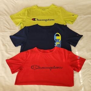 Champion Kids' Short Sleeve T-Shirt Trio - Lime, Navy, and Red